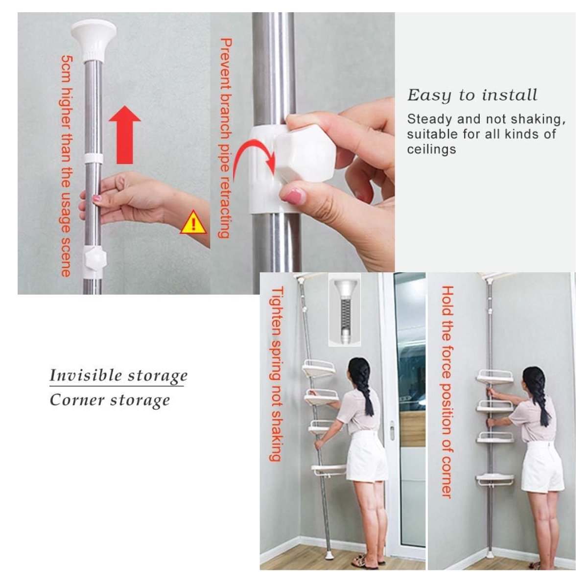 Miniatura 6 de Esquinero Baño 4 niveles 15kg Estante